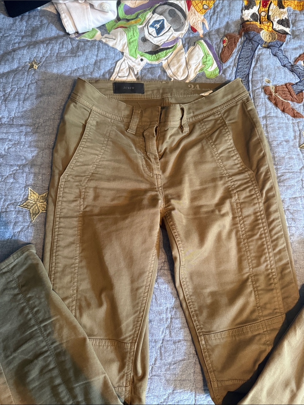 J. Crew Olive Skinny Utility Jeans